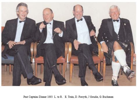 Past Captains' Dinner, 1993 — E. Train, D. Forsyth, J. Goudie, G. Buchanan